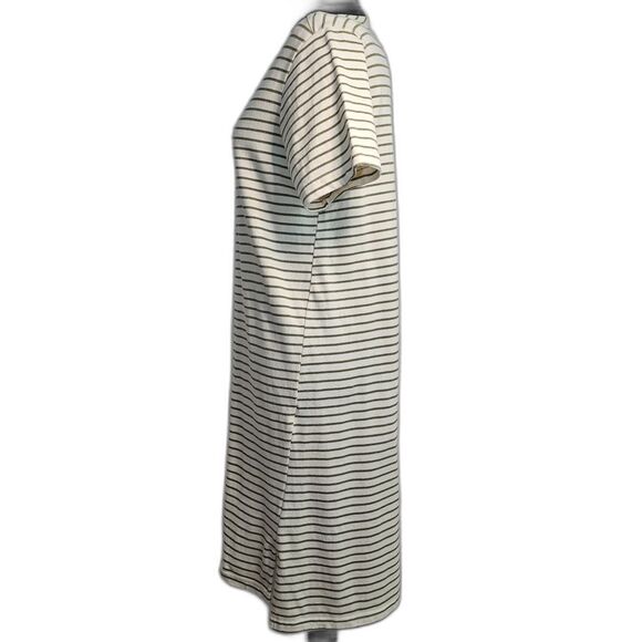 Buffalo David Bitton Striped T-shirt Dress in Olive Green & White Cotton sz XS - Picture 1 of 8